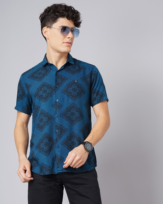 Paul Street Men Printed Casual Blue Shirt