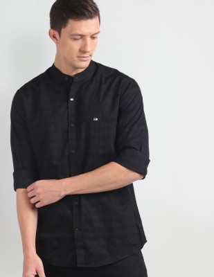 ARROW Men Solid Casual Black Shirt