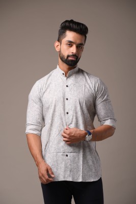 Pashya Studio Men Floral Print Casual Grey Shirt