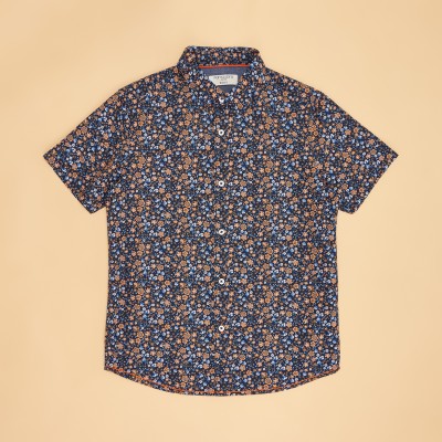 Pantaloons Junior Boys Printed Casual Dark Blue Shirt