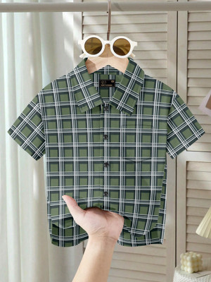 RUSTICRAGA Boys Printed Wedding Green Shirt