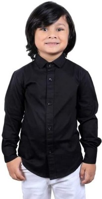 HORN DARK Boys Solid Casual Black Shirt