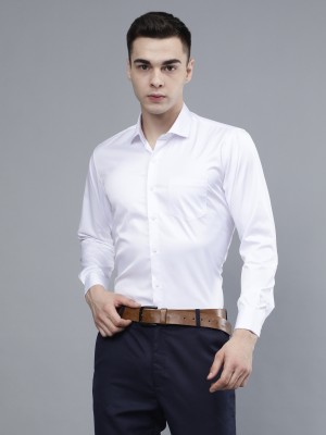 Zodara Men Solid Formal White Shirt