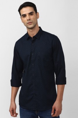 PETER ENGLAND Men Printed Casual Dark Blue Shirt