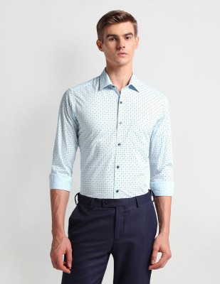 ARROW Men Printed Formal Blue Shirt