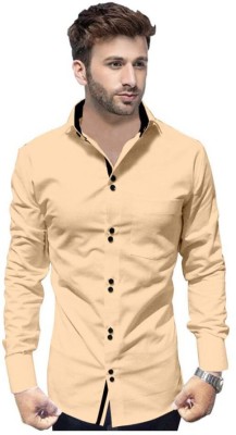 SAR Brother Men Self Design Casual Beige Shirt