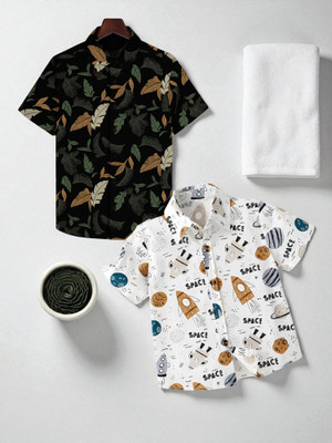 KIDOOZA Boys Printed, Striped Casual Multicolor Shirt