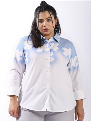 PP PRODUCTIONS Women Printed Casual Blue Shirt