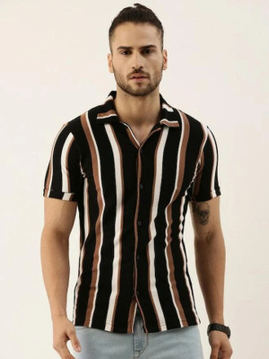 Radha Krishna Fashion Men Checkered Casual Black Shirt