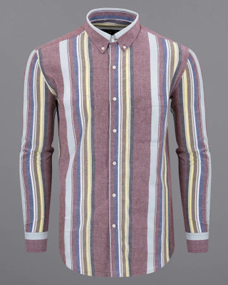 french crown Men Striped Casual Multicolor Shirt