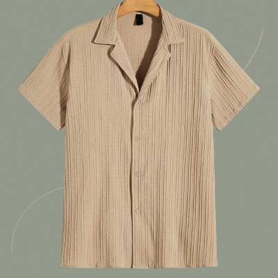 Nita creation Men Self Design, Solid Formal Gold Shirt