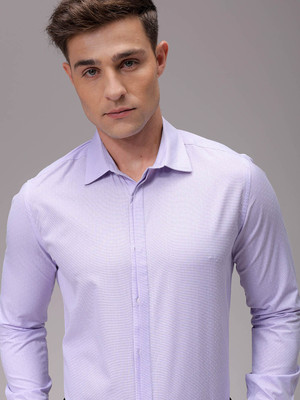 The Indian Garage Co. Men Checkered Formal Purple Shirt