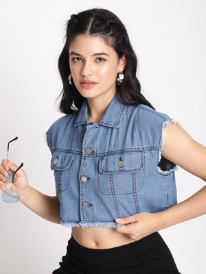 Roadster Women Solid Casual Blue Shirt