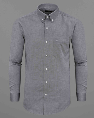 HOC Men Solid Casual Grey Shirt