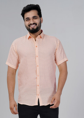 YAKSH Men Printed Casual Orange Shirt