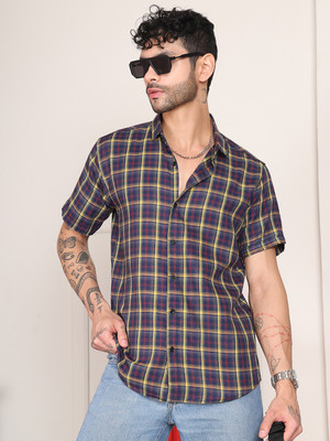 METRONAUT Men Solid Casual Blue Shirt