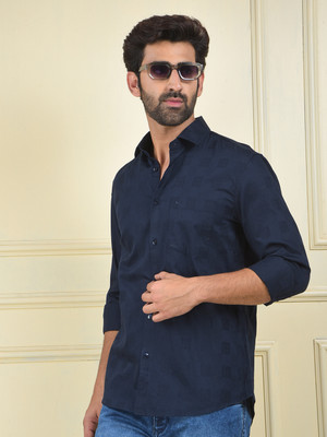 CRIMSOUNE CLUB Men Printed Casual Blue Shirt