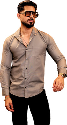IKON FASHION Men Solid Casual Grey Shirt