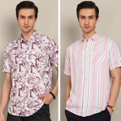 BLYNK Men Printed Casual Multicolor Shirt(Pack of 2)