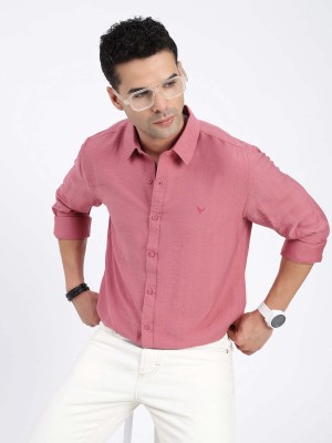 Showoff Men Solid Casual Pink Shirt