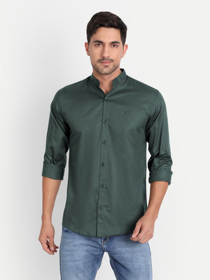 BLEZZA Men Solid Casual Dark Green Shirt
