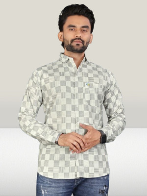 ALVIN ENTERPRISE Men Printed Formal Gold Shirt