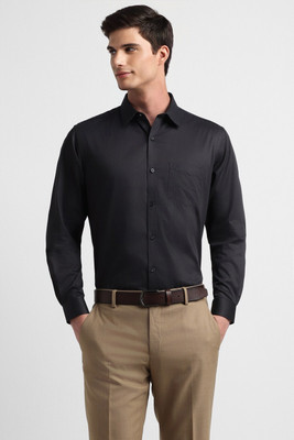 Allen Solly Men Solid Formal Black Shirt
