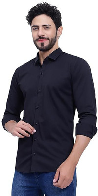 Nikhil collections Men Solid Casual Black Shirt