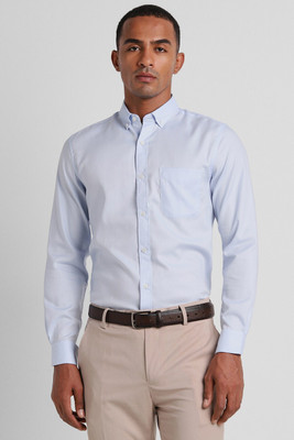 PETER ENGLAND Men Solid Formal Blue Shirt