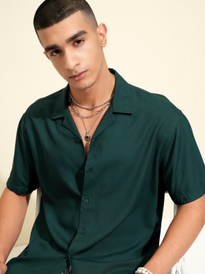 KETCH Men Solid Casual Green Shirt