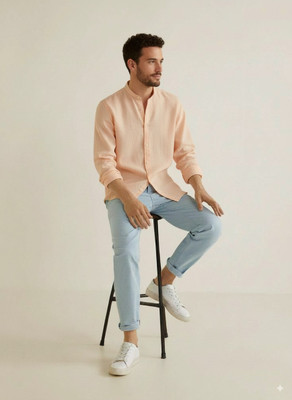 greet fashion Men Solid Casual Red Shirt