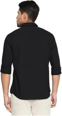 BASICS Men Solid Casual Black Shirt