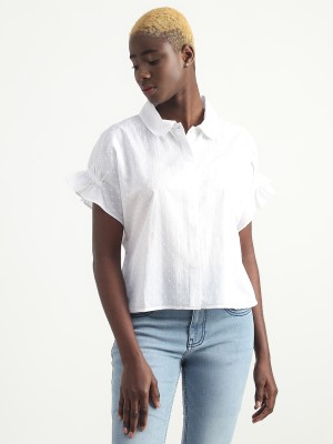 United Colors of Benetton Casual Solid Women White Top