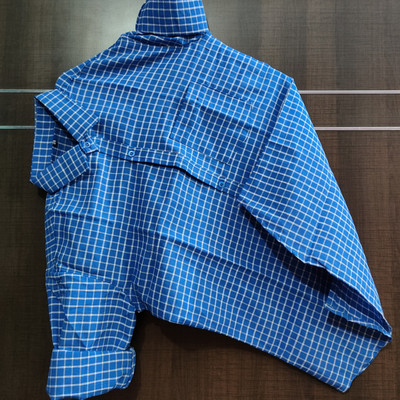Fashion Attic Men Checkered Casual Blue Shirt