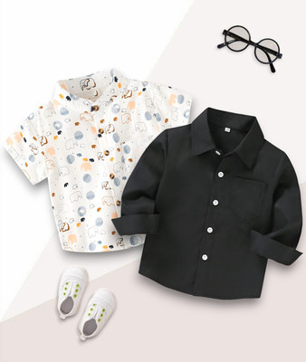 KIDGARB Boys Printed Casual Multicolor Shirt(Pack of 2)