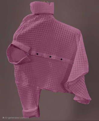 Keffto Men Self Design Casual Pink Shirt