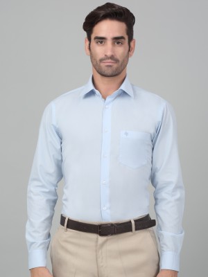 CANTABIL Men Solid Formal Blue Shirt