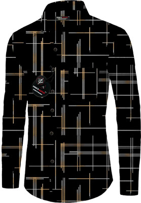 Rudraay Enterprise Men Printed Casual Black, Gold, White Shirt