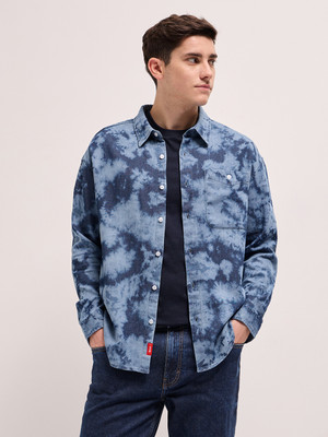 THE BEAR HOUSE Men Dyed/Ombre Casual Blue Shirt