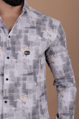 GCFAB Men Printed Casual Grey Shirt