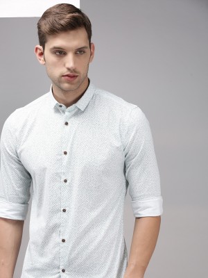 Showoff Men Printed Casual Grey Shirt