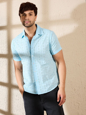 FUGAZEE Men Embellished Casual Blue Shirt