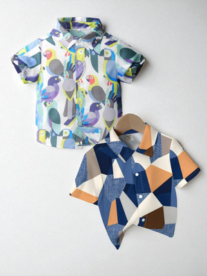 RAVYA TRENDZ Boys Printed Casual Multicolor Shirt(Pack of 2)