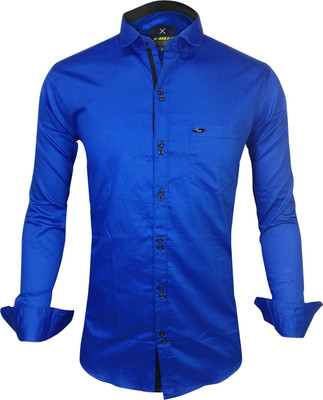 SUR-T Men Solid Casual Blue Shirt