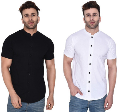Lawful Casual Men Solid Casual Multicolor Shirt(Pack of 2)