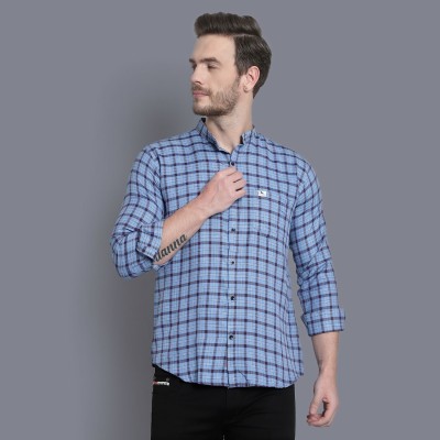 Cameron Men Checkered Casual Light Blue Shirt