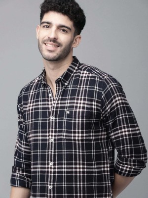 THE BEAR HOUSE Men Checkered Casual Black, White, Red Shirt