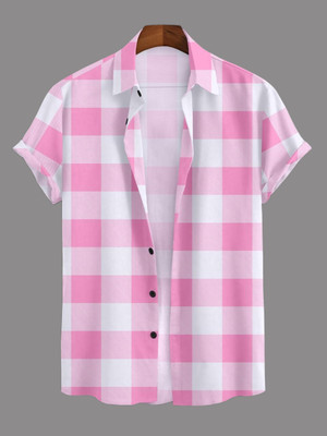 Billion Men Checkered Casual Pink, White Shirt
