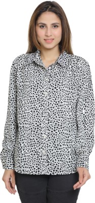 Divinelove Women Checkered Casual White, Black Shirt