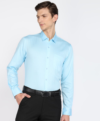 PETER ENGLAND Men Self Design Formal Blue Shirt